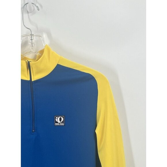 Vtg Peal Izumi Technical Wear Vented Quarter Zip Cycling Shirt Blue Mens L - Picture 2 of 7